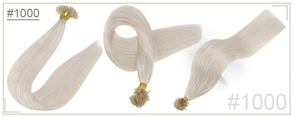 Full Shine U Tip Hair Extensions Fusion Hair Balayage Color 40-50g Keratin Glue Beads Prebonded Human Hair Extensiones