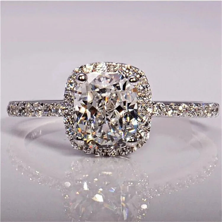 Cubic Zirconia White Gold Ring for Women - Bridal & Wedding