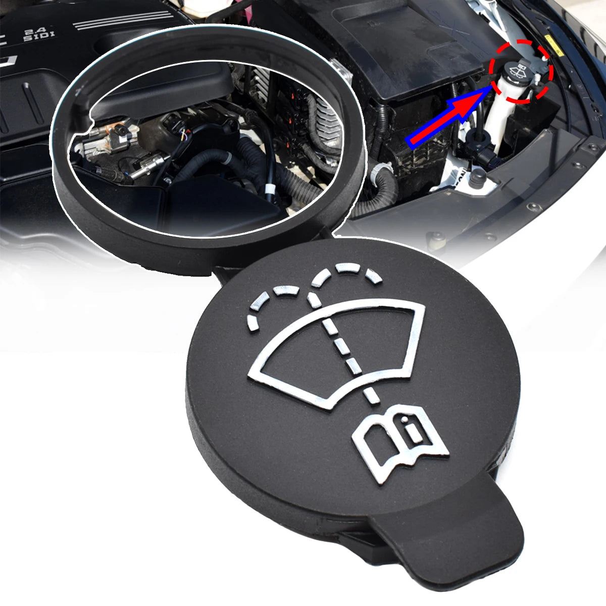 Windshield Washer Reservoir Cap Cover — Chevrolet Cruze, Malibu, Sonic, Trax, Silverado & Impala
