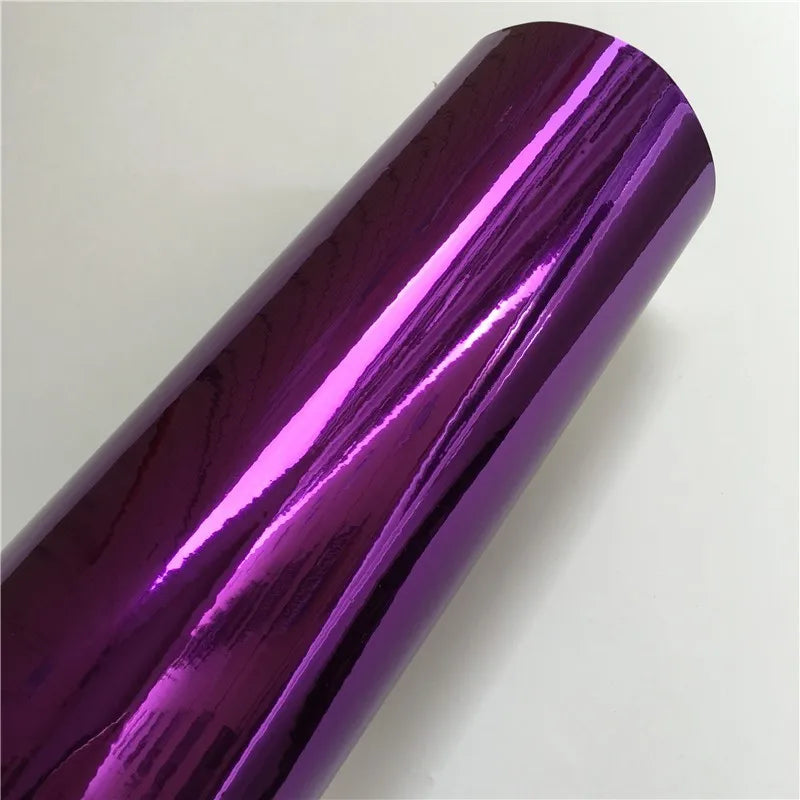 Glossy Silver Mirror Chrome Vinyl Film Wrap Car Wraps Foil Car Sticker Bubble Free