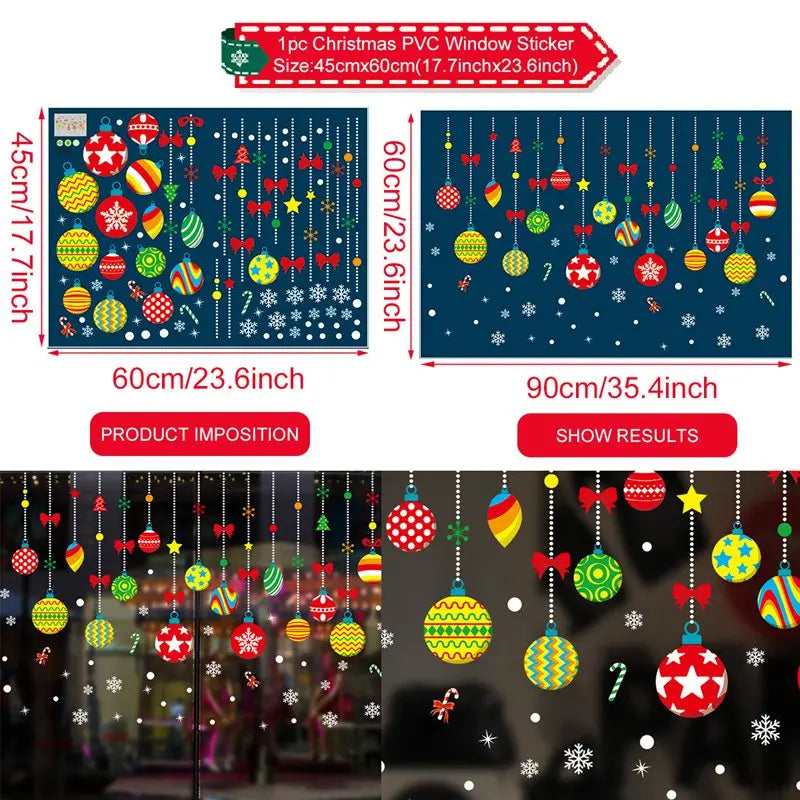 Christmas Wall Window Stickers Marry Christmas Decoration For Home 2026 Christmas Ornaments Xmas Navidad Gift New Year 2026