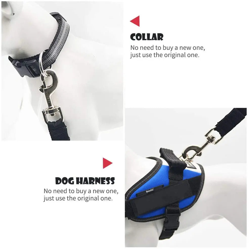 Dog Car Seat Belt Safety Protector – Adjustable Pet Travel Harness Leash & Collar Clip | Universal Fit