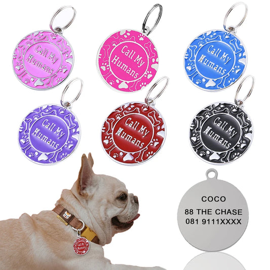 Engraved Puppy ID Tag - Stainless Steel Anti-Lost Pendant