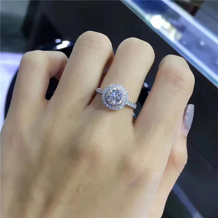 Cubic Zirconia White Gold Ring for Women - Bridal & Wedding