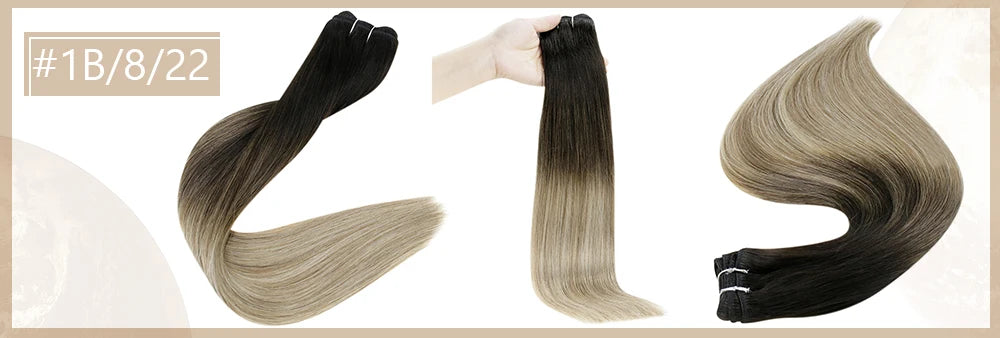 Full Shine Hair Bundles 100% Human Hair Weft Extensions Ombre Blonde Color100g Sew In Silky Straight Remy Skin Double Weft