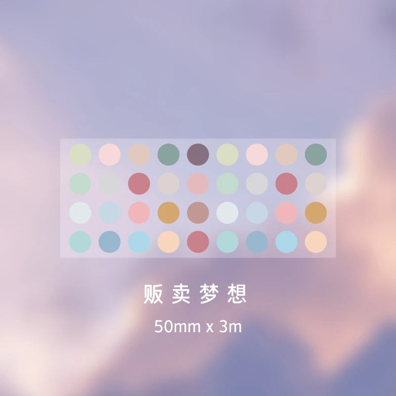 Yoofun 5*300cm Color Dots Decorative Adhesive Washi Tape Masking Tape DIY Scrapbooking Sticker Label Japanese Stationery