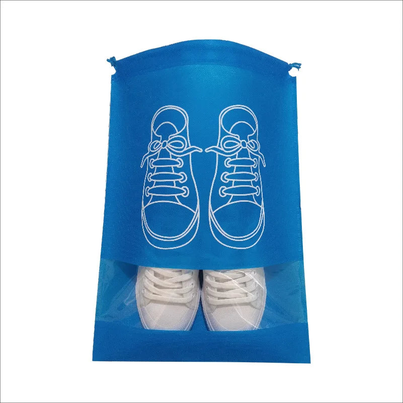 10/5pcs Shoes Storage Organizer Bags Non-woven Travel Portable Closet Bag Waterproof Pocket Clothing Tranparent Hanging Bag