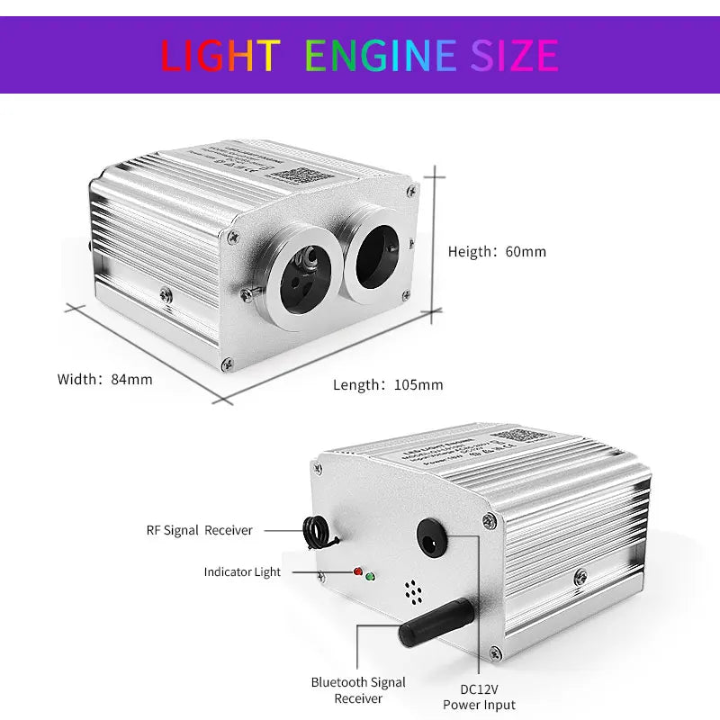 16w Twinkle LED Car Starry Sky Light Roof Star Night Lights Interior Starry Sky Ceiling Auto Interior Stars Fiber Optic Lamp