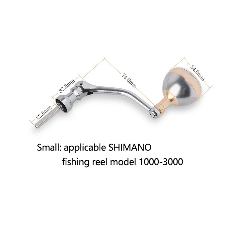 DEUKIO Fishing Reel Rocker Arm Grip Pill All Metal Aluminum Alloy Fishing Reel Handle Knob for Shimano Spinning Reel 1000-6000