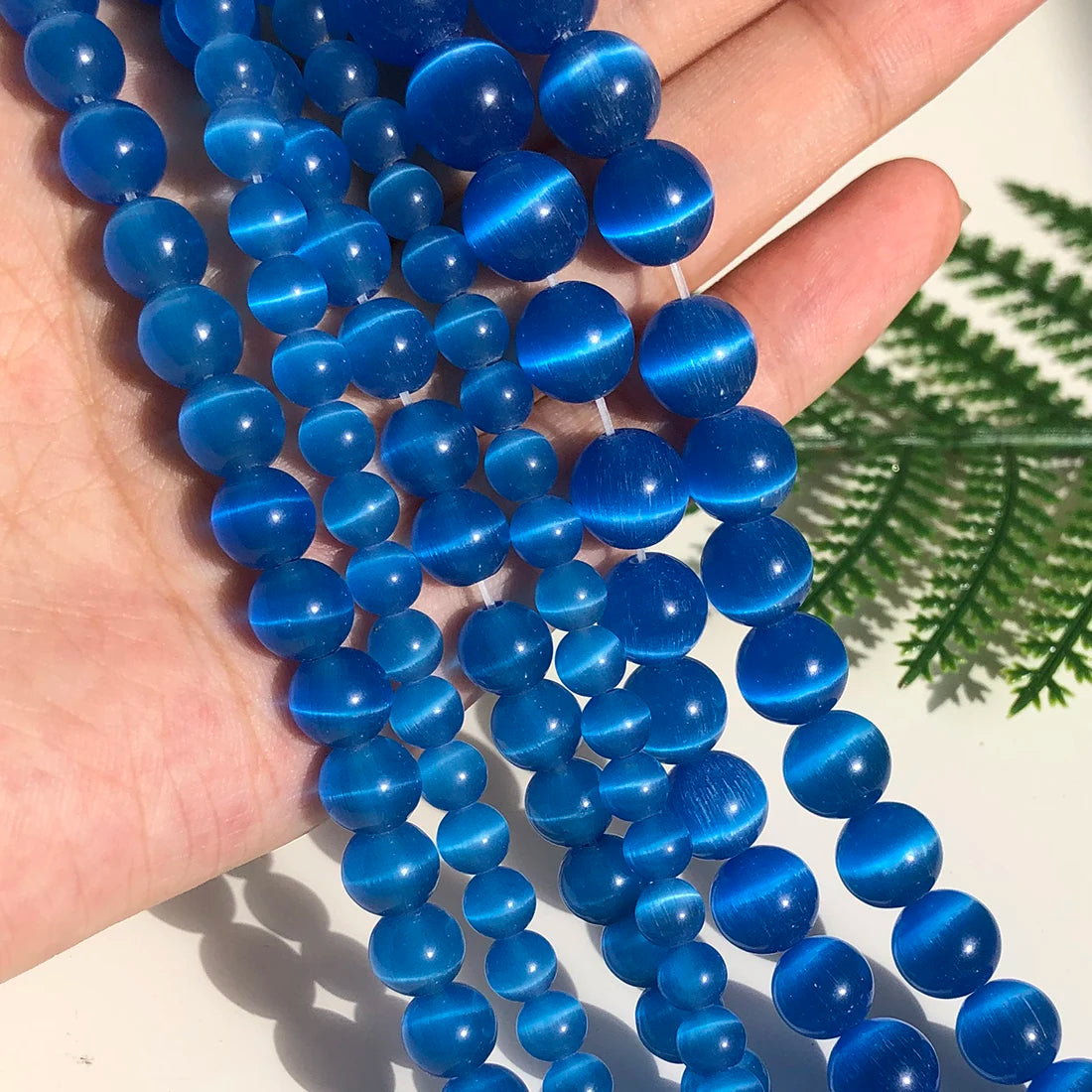 4/6/8/10/12mm Pink Color Cat Eye Opal Beads Natural Stone Glass Loose Beads for Jewelry Making DIY Bracelets Accessories 15''