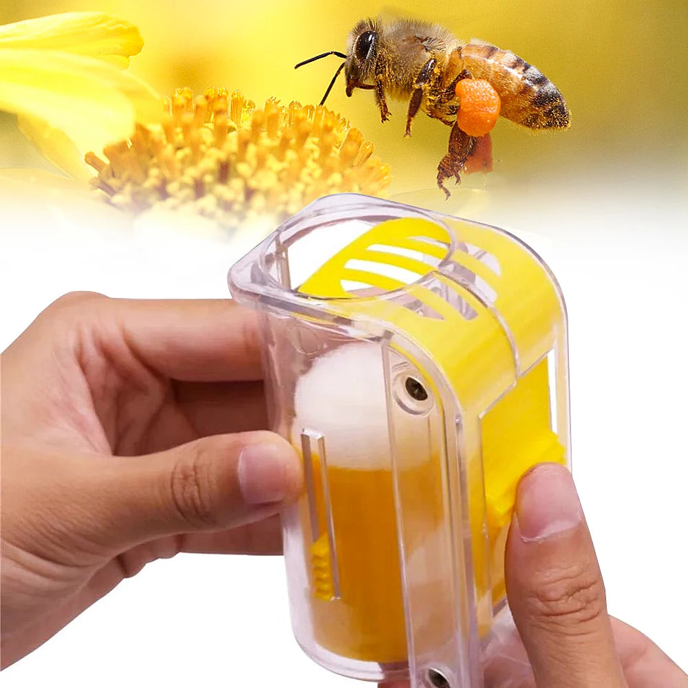 Bee Queen Marking Bottle Bee Mark Cage Plastic One Handed Marking Catcher With Plunger Plush Garden Beekeeping Supplies Tools