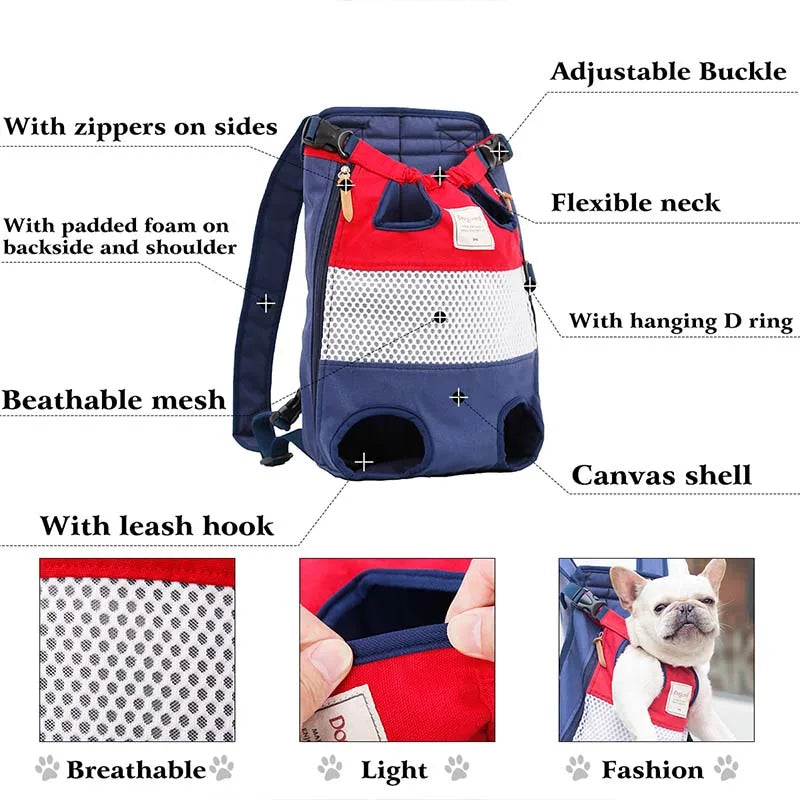 Pet Front Travel Backpack - Bulldog & Puppy Carrier – photo 5