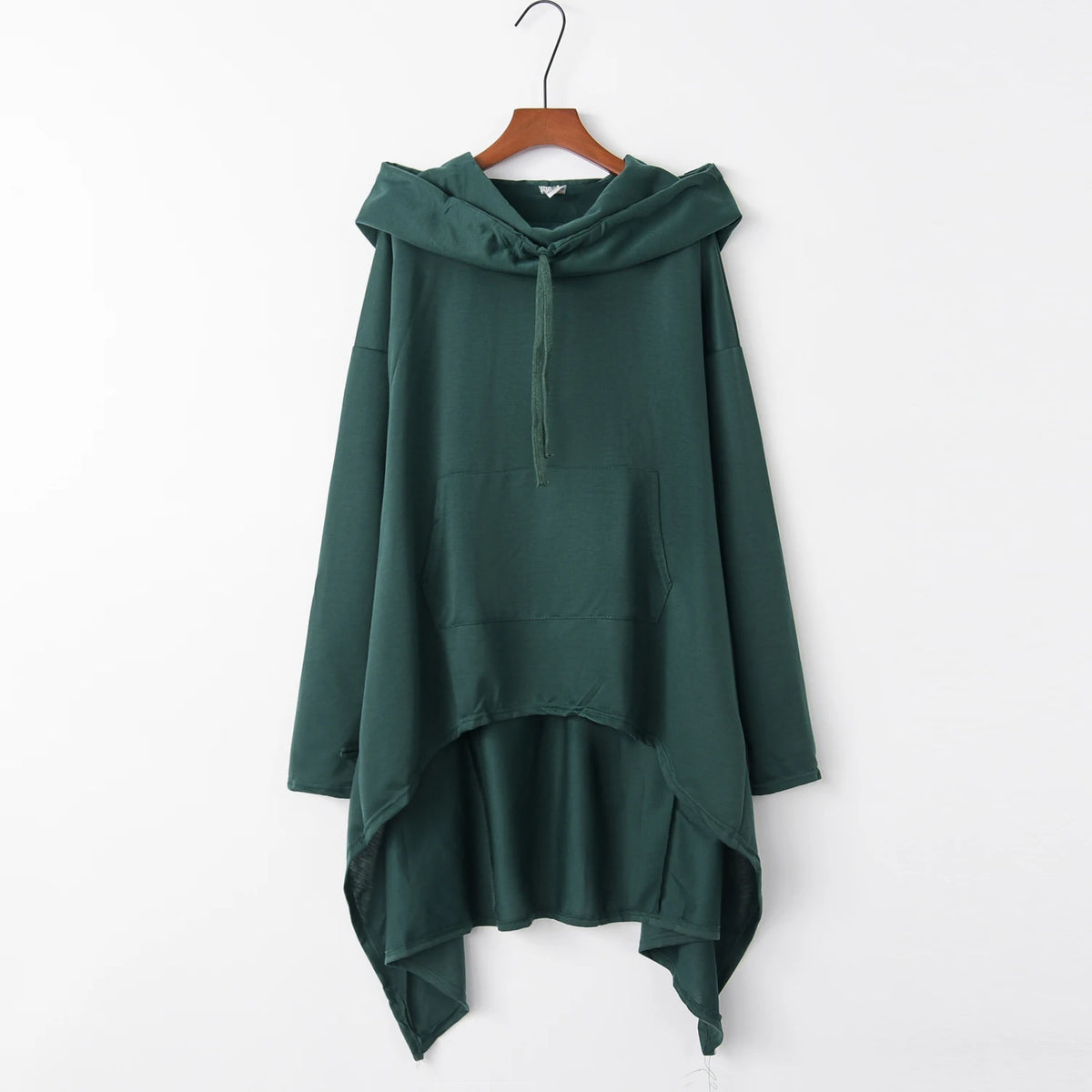 Women's Long Solid Color Hoodie with Pockets