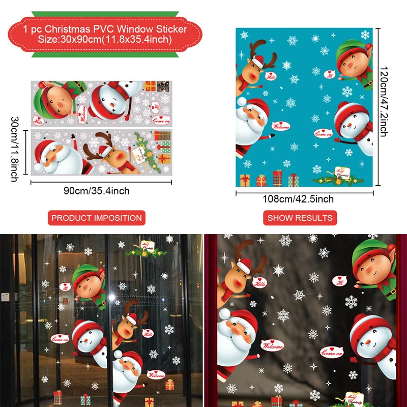 Christmas Wall Window Stickers Marry Christmas Decoration For Home 2026 Christmas Ornaments Xmas Navidad Gift New Year 2026