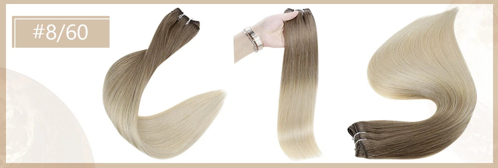 Full Shine Hair Bundles 100% Human Hair Weft Extensions Ombre Blonde Color100g Sew In Silky Straight Remy Skin Double Weft