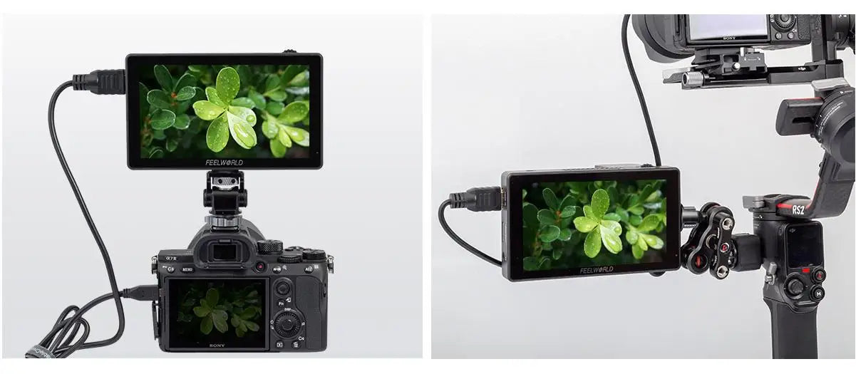 FEELWORLD 5.5 Inch 3000nit Ultra Bright Touch Screen Camera DSLR Field Monitor 4K HDMI Instal Kit for  Gimbal Rig Youtube LUT5