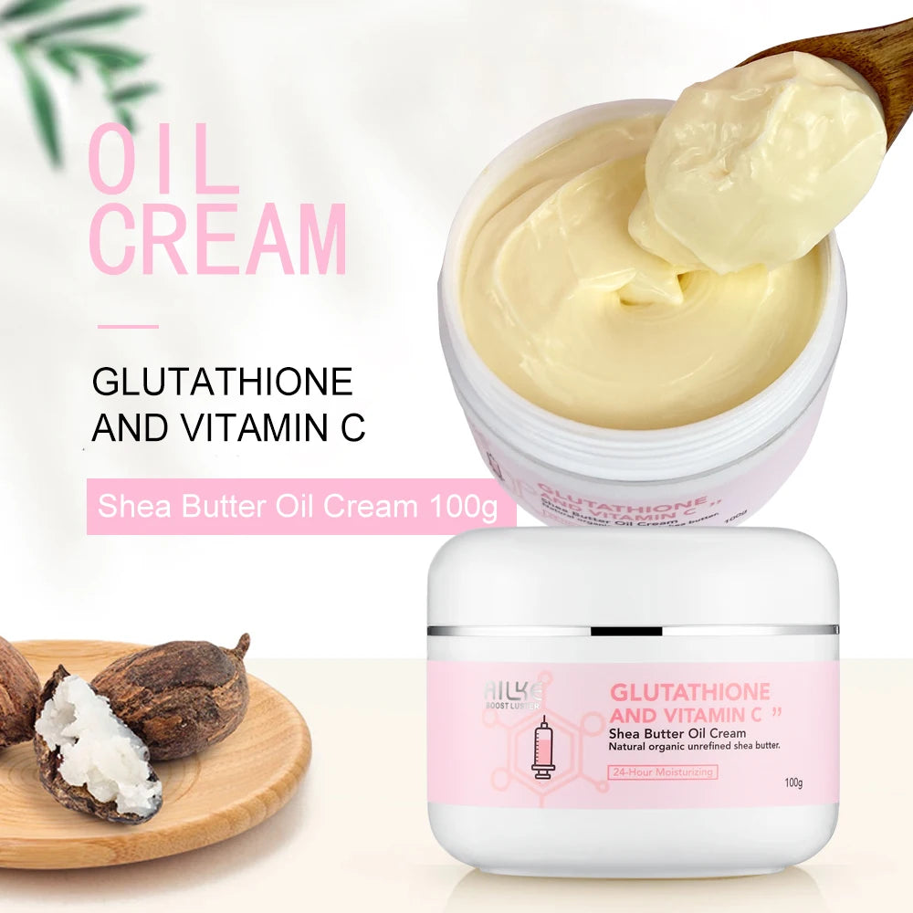 AILKE Whitening And Lightening Cream, Suitable For Face And Body , Shea Butter Oil Natural Intense Hydrating Repair Cracked Skin