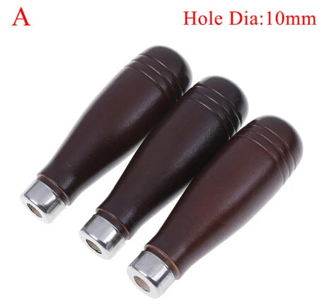3Pcs/Lot Wooden File Handle Fit Home Tool Stainless Steel Ring Hardwood DIY Acc