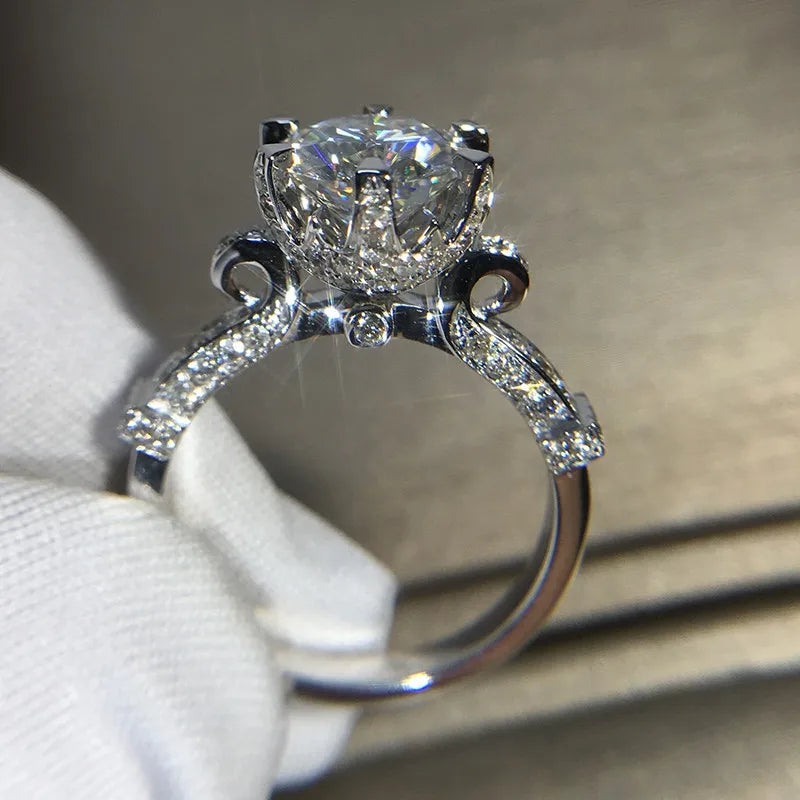 Cubic Zirconia White Gold Ring for Women - Bridal & Wedding