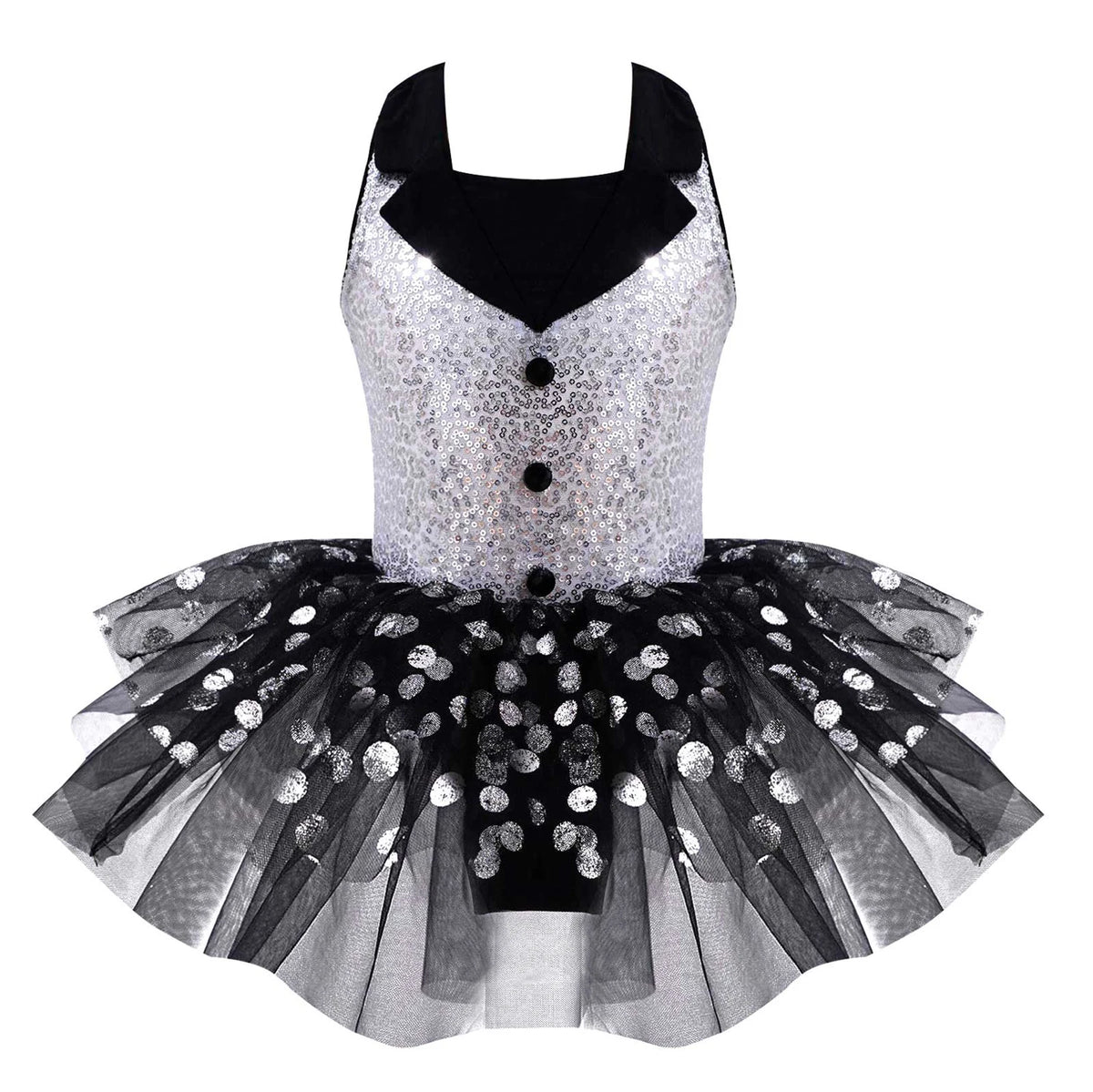 Girls sequin polka-dot ballet tutu dress
