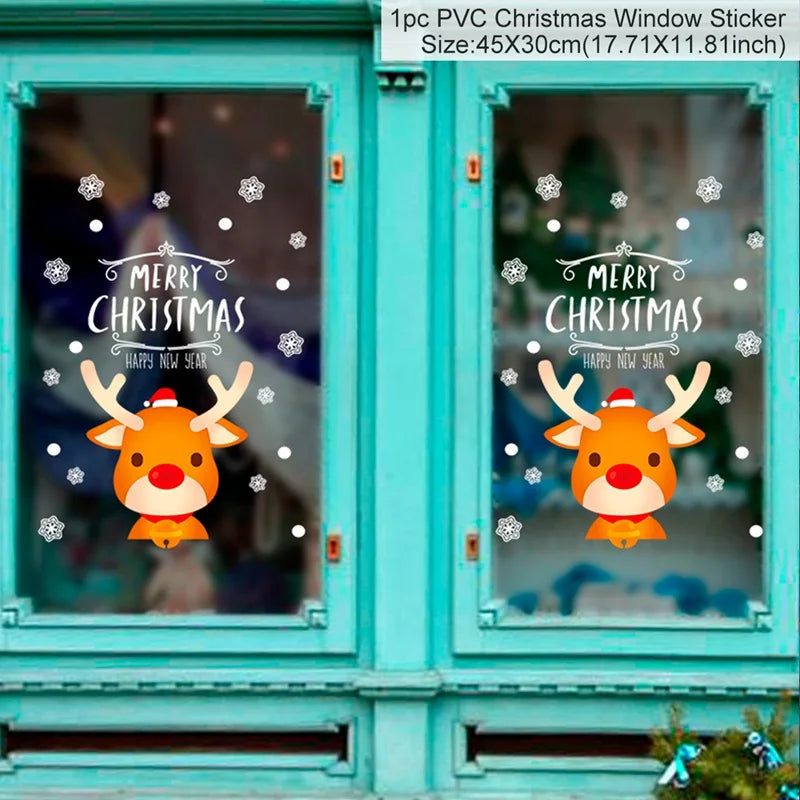 Christmas Wall Window Stickers Marry Christmas Decoration For Home 2026 Christmas Ornaments Xmas Navidad Gift New Year 2026