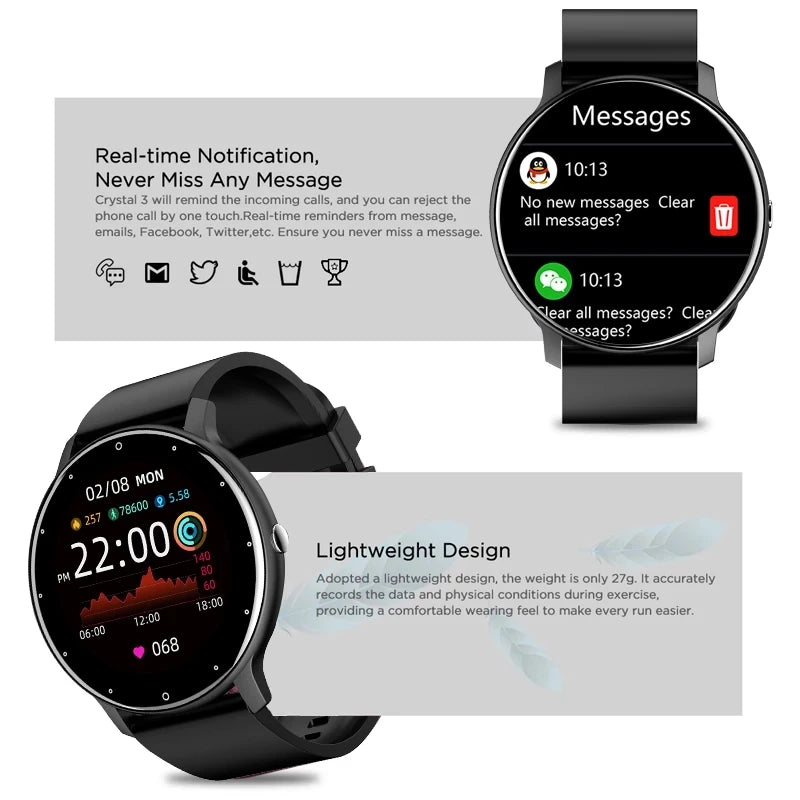 LIGE Smart Watch — Fitness Tracking, Waterproof, iOS & Android