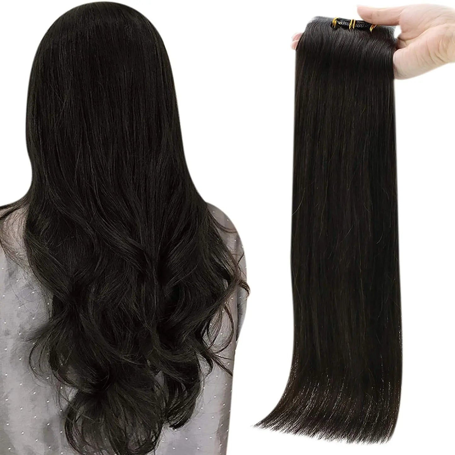 Full Shine Seamless Clip in Human Hair Extensions 8Pcs 100g&80g Pure Color Blond Hair Pu Clip on Remy Extension Skin Weft