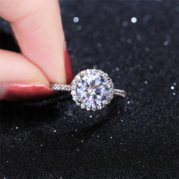 Cubic Zirconia White Gold Ring for Women - Bridal & Wedding