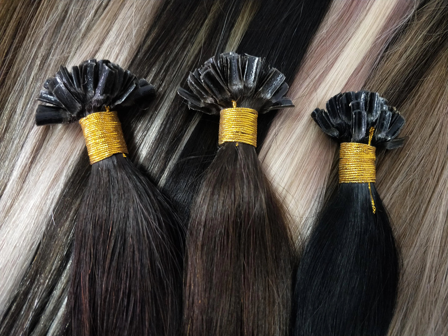 Full Shine U Tip Hair Extensions Fusion Hair Balayage Color 40-50g Keratin Glue Beads Prebonded Human Hair Extensiones