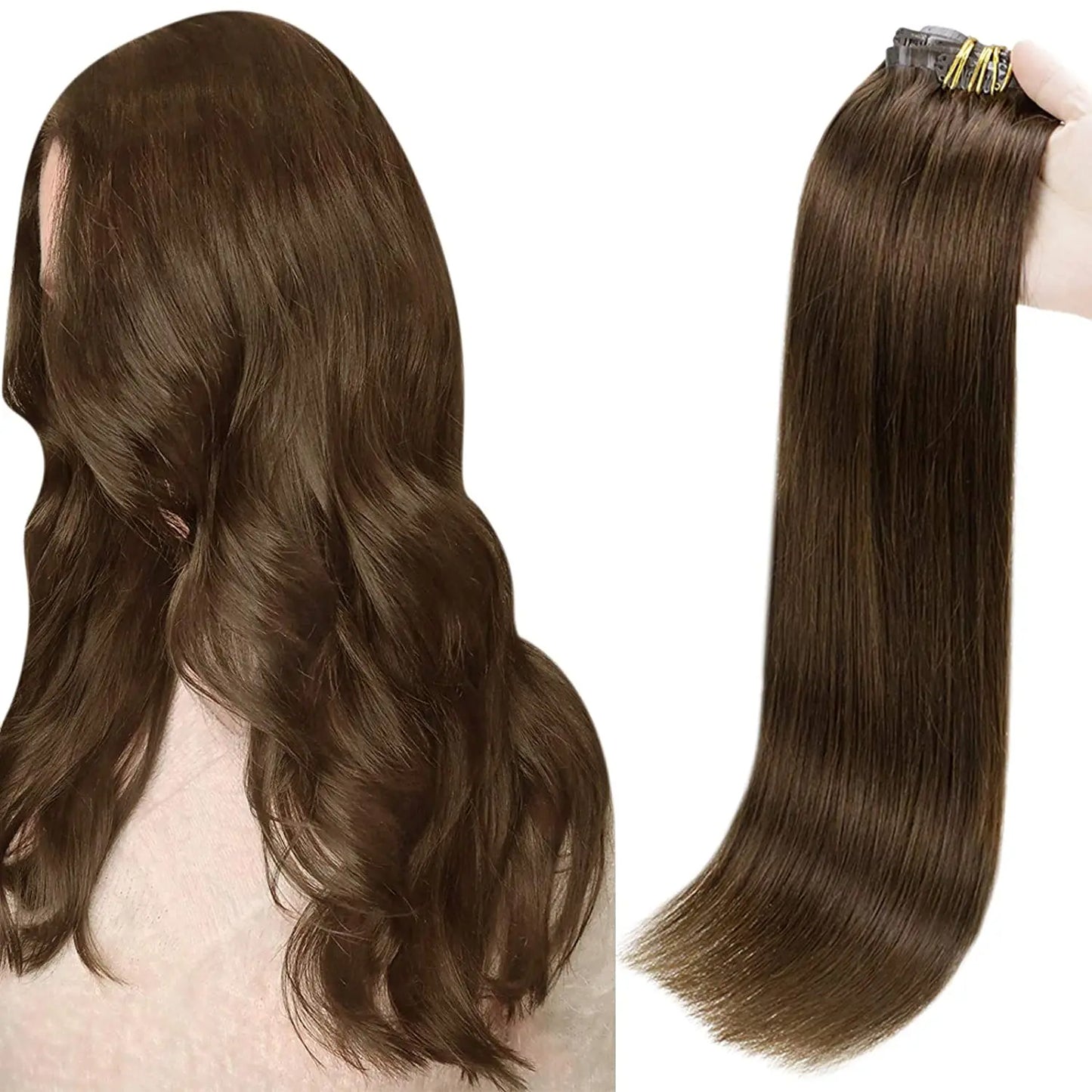 Full Shine Seamless Clip in Human Hair Extensions 8Pcs 100g&80g Pure Color Blond Hair Pu Clip on Remy Extension Skin Weft