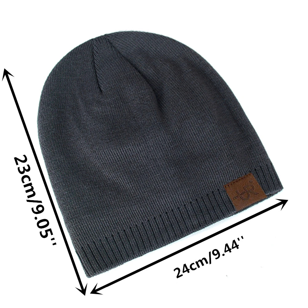 Fleece-Lined Knit Beanie, Unisex Winter Hat