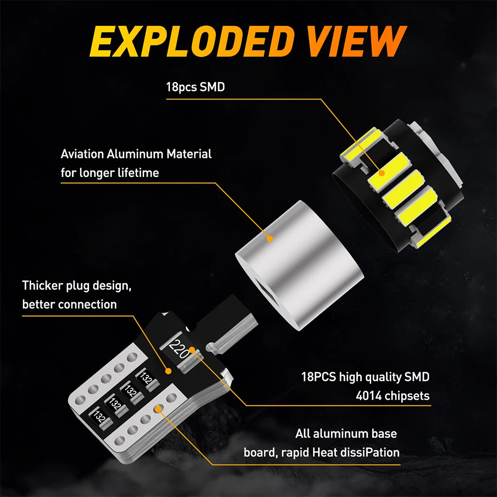 OXILAM 10-Pack T10 W5W LED Canbus Bulbs (194) for Mercedes-Benz