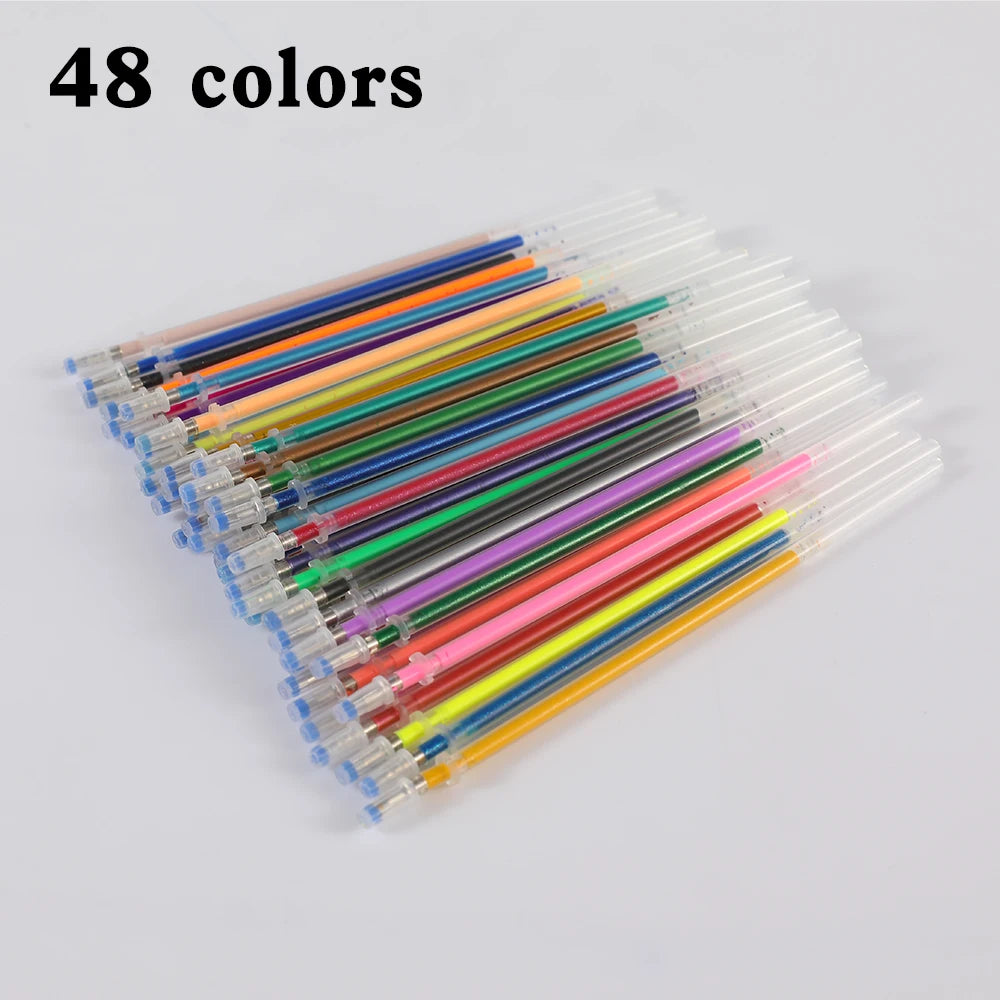 0.8mm 100 Colors Ballpoint Pen Fluorescent Refills Color Flash Pen Smooth Ink Painting Graffiti Pens Student Stationery 04116