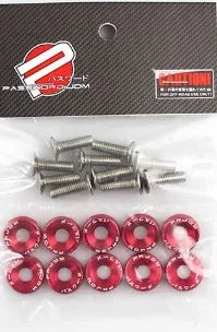 10PCS M6 JDM Car Modified Hex Fasteners Fender Washer Bumper Engine Concave Screws Fender Washer License Plate Bolts Car styling