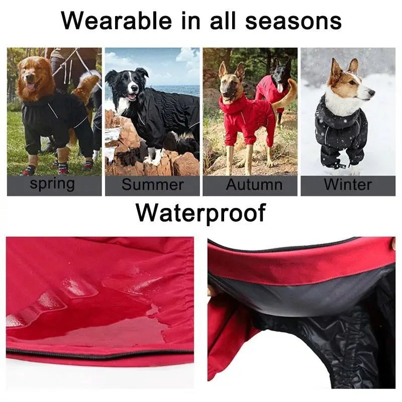 Full-Body Dog Rain Jumpsuit - Reflective Outdoor Coat for Dogs - photo 4