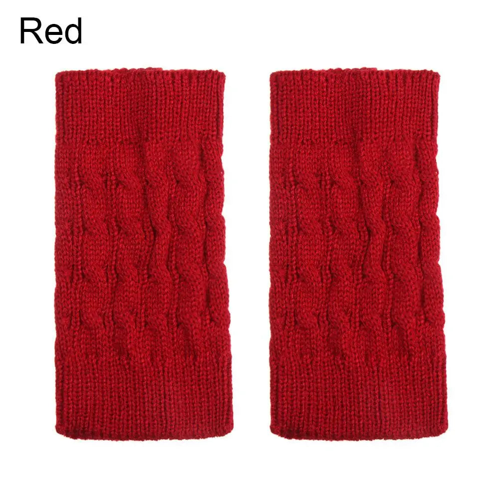 Women's Short Knit Leg Warmers - Boot Cuffs in Grey & Khaki - photo 15