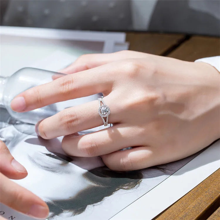 Cubic Zirconia White Gold Ring for Women - Bridal & Wedding