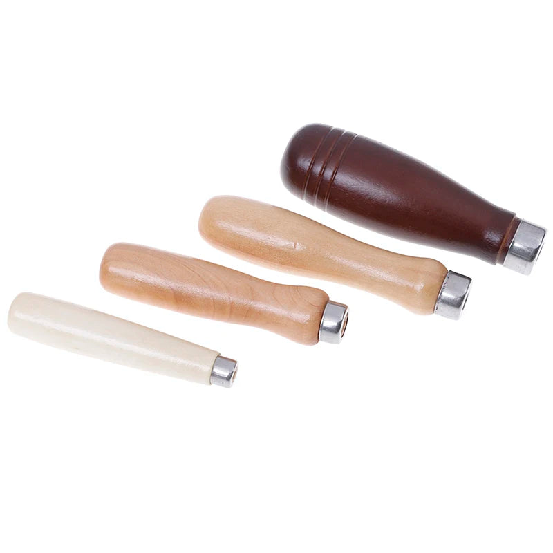 3Pcs/Lot Wooden File Handle Fit Home Tool Stainless Steel Ring Hardwood DIY Acc