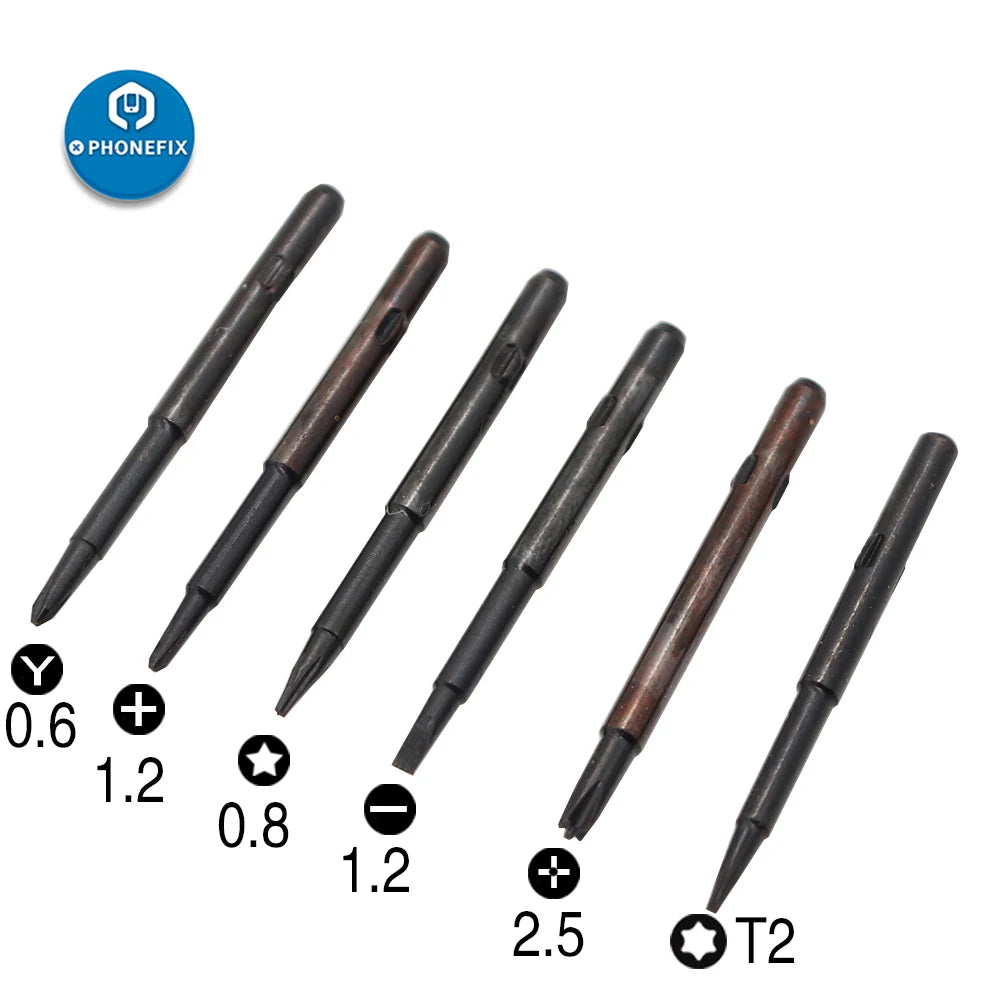 6 in 1 Screwdriver Set Phillips Slotted Y0.6 Precision Bits Set Mobile Phone Opening Screw Driver Kit For iPhone X-16PM Repair