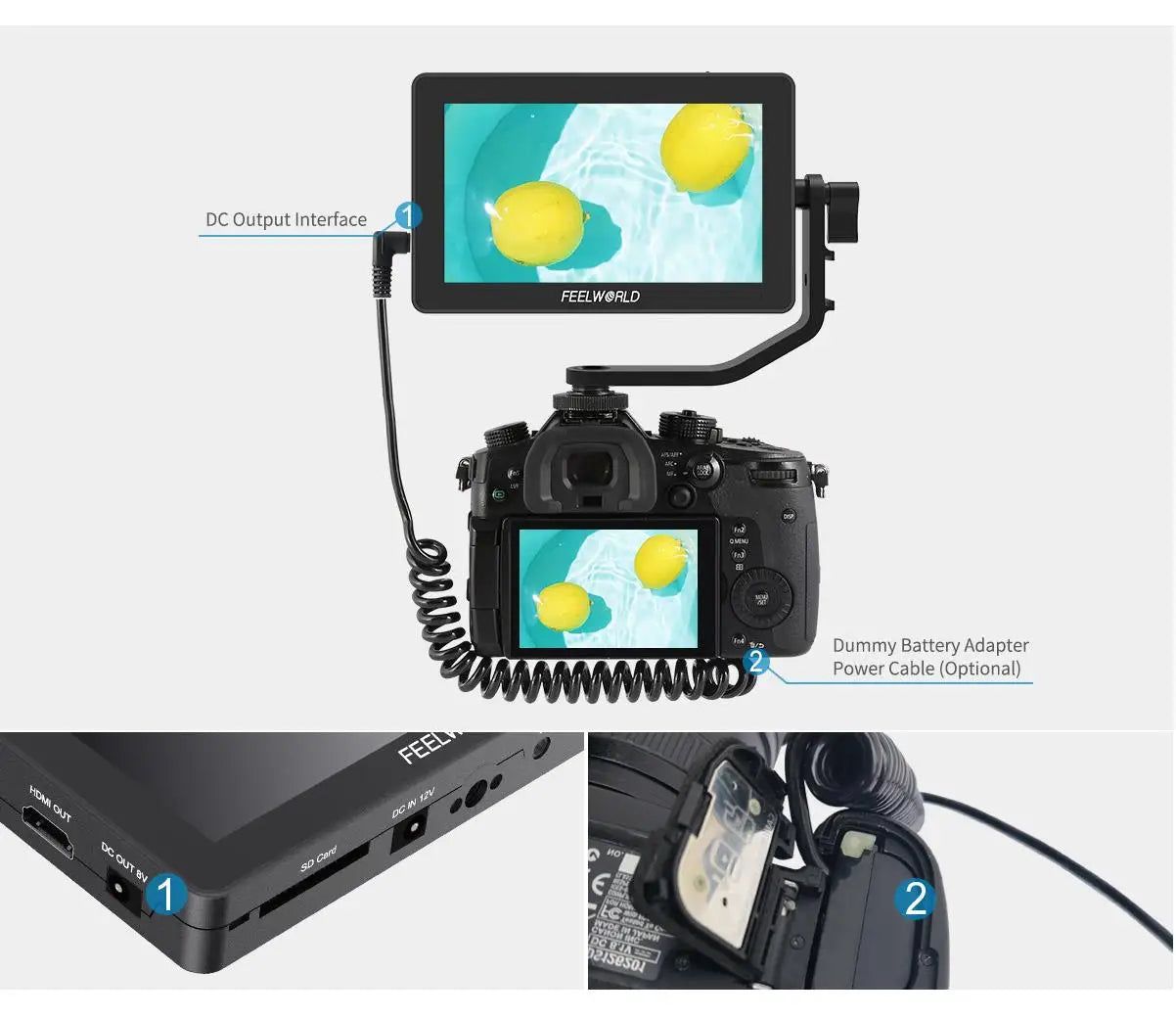 FEELWORLD F6 PLUS 5.5 Inch portable monitor hdmi 3D LUT Touch Screen DSLR Camera Field Monitor IPS FHD1920x1080 monitor 4K HDMI