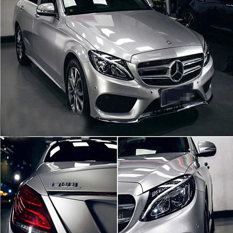 50cmx500cm Silver Brushed Aluminum Vinyl Wrap With Air Release Bubble Free Car Motorbike Sticker Wrapping