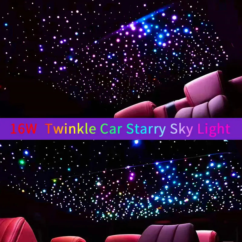16w Twinkle LED Car Starry Sky Light Roof Star Night Lights Interior Starry Sky Ceiling Auto Interior Stars Fiber Optic Lamp