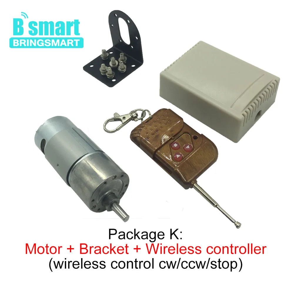 Bringsmart 37GB555 High Torque Electric Motor Low Speed DC 12V 24V Reversed High Torque 6-800RPM Customized Gear Motor Robot