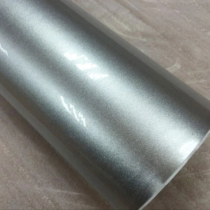 50cmx500cm Silver Brushed Aluminum Vinyl Wrap With Air Release Bubble Free Car Motorbike Sticker Wrapping
