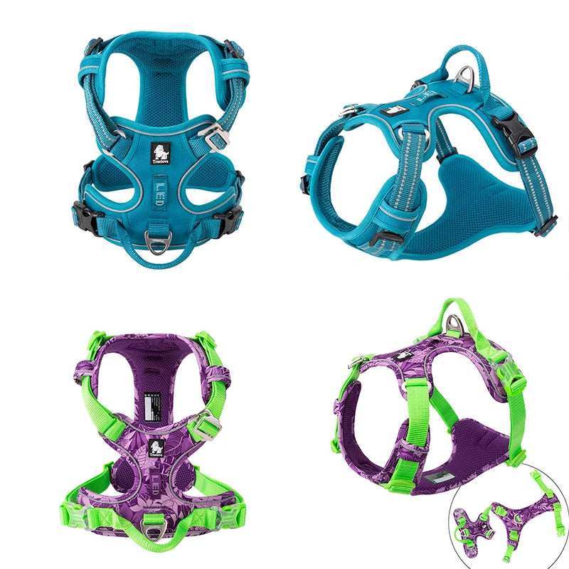 Truelove Reflective No-Pull Dog Harness – Adjustable Nylon Vest for Medium & Large Dogs | XS–XL (7 Colors)