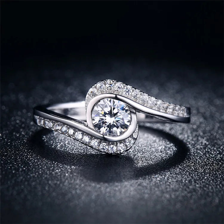 Cubic Zirconia White Gold Ring for Women - Bridal & Wedding