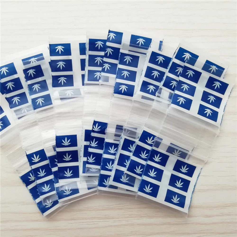 100pcs Mini Reclosable Storage Baggies - 1.25" Zip Craft Bags (Red Print)
