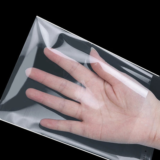 100Pcs Clear OPP Bags Resealable Self-Adhesive for Packaging