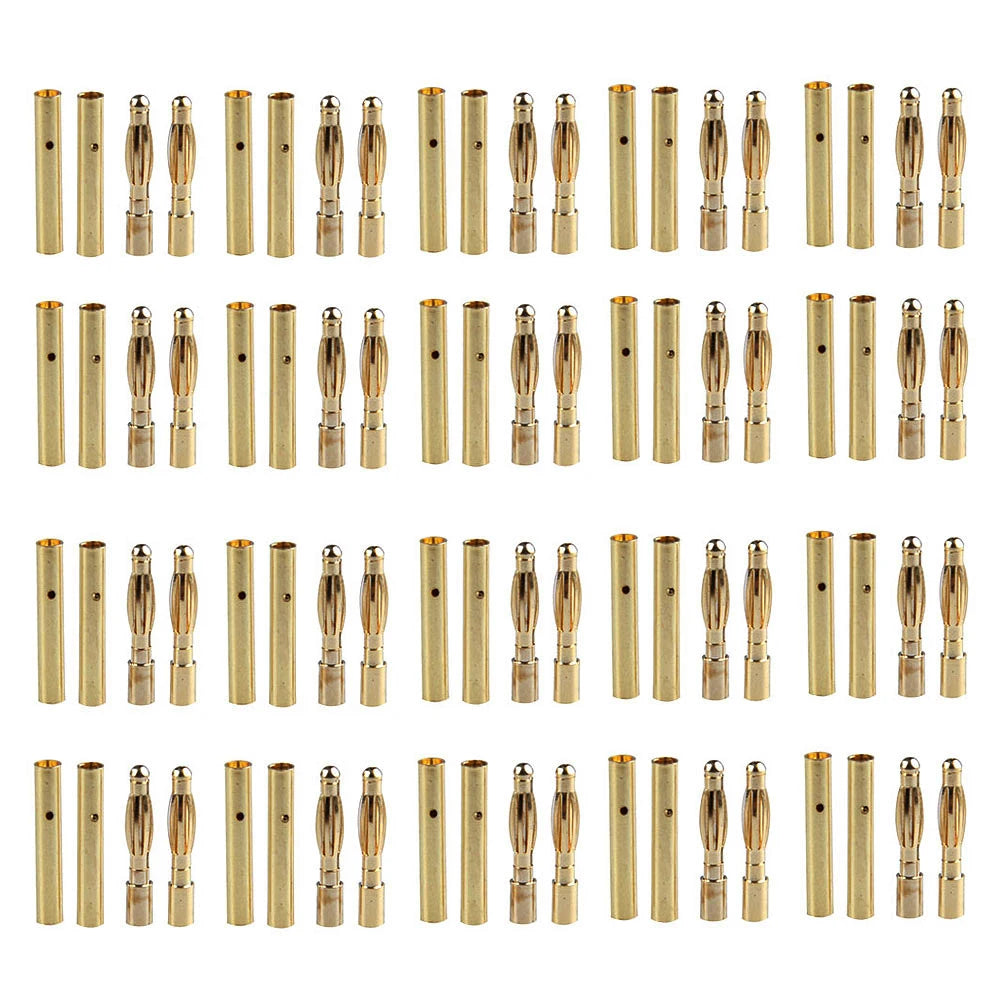 10pair/lot 2.0/3.0/3.5/4.0/5/5.5/6/6.5/8mm Gold Bullet Banana Connectors Plug For Lipo Battery RC ESC Motor DIY Accessories Toy