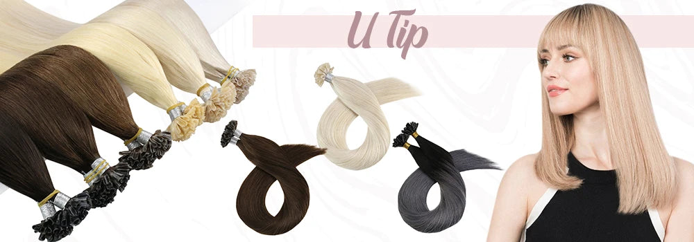 Ugeat I Tip Hair Extensions Pre Bonded Hair Remy Fusion Hair 14-24 Inch 40g/80g Straight Stick Tip Human Hair
